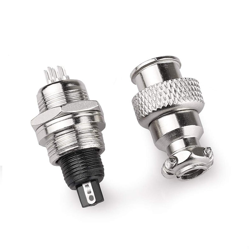 DIYhz GX16 5 Pins Panel Metal Mount Circular Metal Aviation Connector Adapter Male Female Plug Socket with Waterproof Cap (10 Pcs) - Image 2